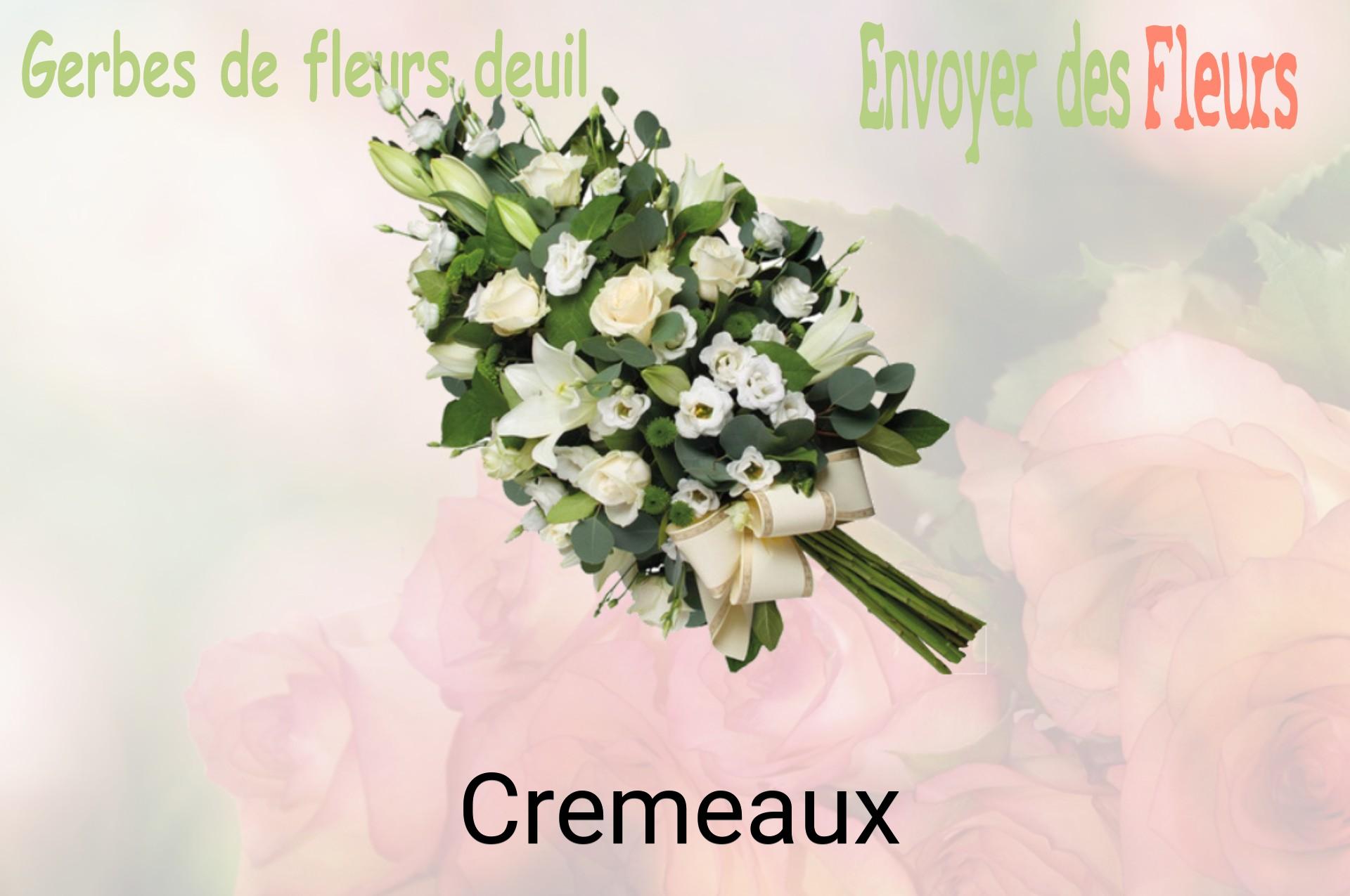 Gerbe de fleurs de deuil livrée à Cremeaux